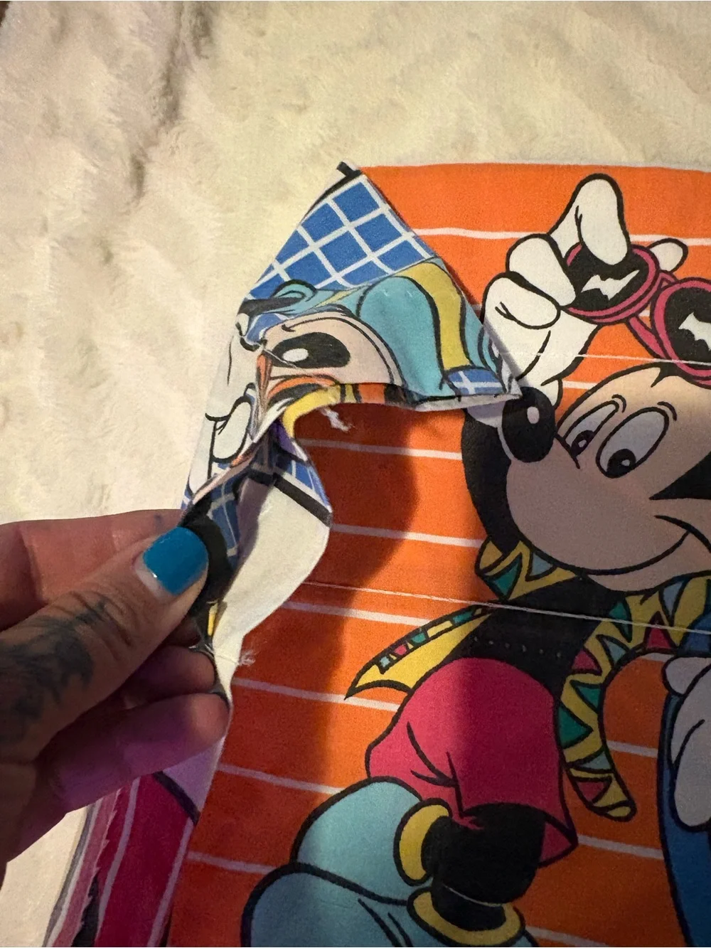 Vintage Disney Mickey Mouse Curtains 80s 90s Retro Handmade Rod Pocket 48x64